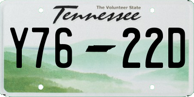 TN license plate Y7622D
