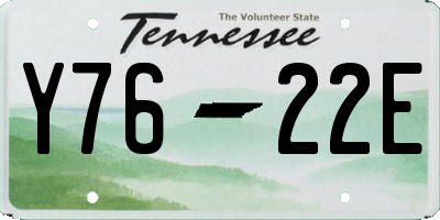 TN license plate Y7622E