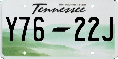 TN license plate Y7622J