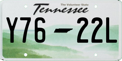 TN license plate Y7622L