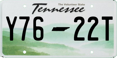 TN license plate Y7622T
