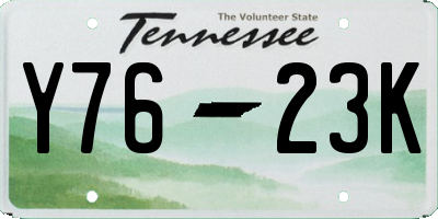 TN license plate Y7623K