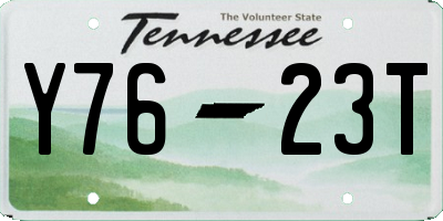TN license plate Y7623T