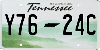 TN license plate Y7624C
