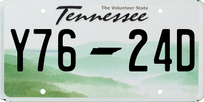 TN license plate Y7624D