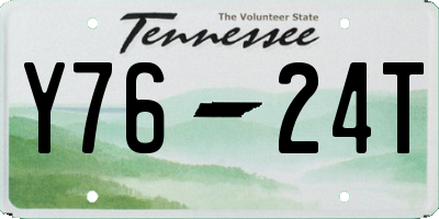 TN license plate Y7624T