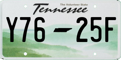 TN license plate Y7625F