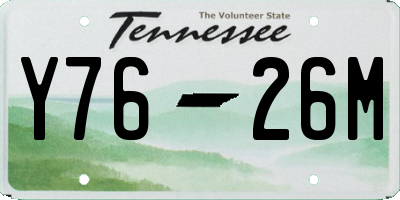 TN license plate Y7626M