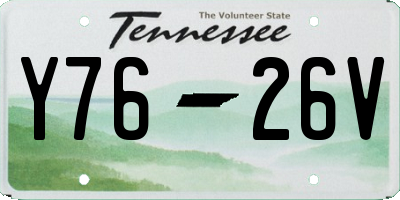 TN license plate Y7626V