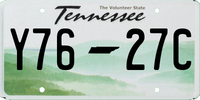 TN license plate Y7627C