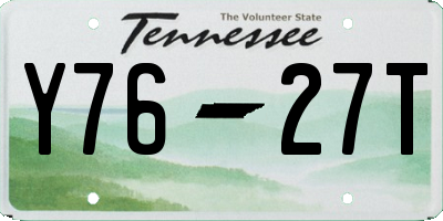 TN license plate Y7627T