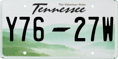 TN license plate Y7627W