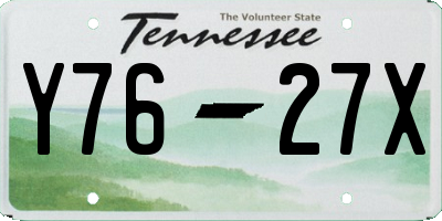 TN license plate Y7627X