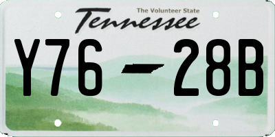 TN license plate Y7628B