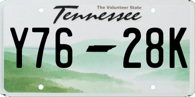 TN license plate Y7628K