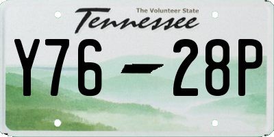 TN license plate Y7628P