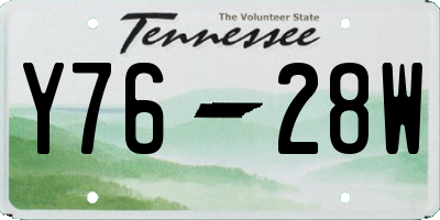 TN license plate Y7628W