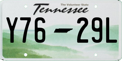 TN license plate Y7629L