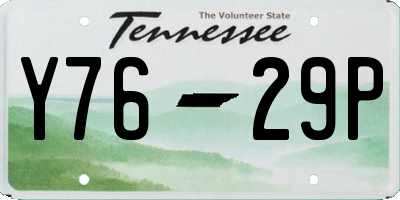 TN license plate Y7629P