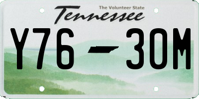 TN license plate Y7630M