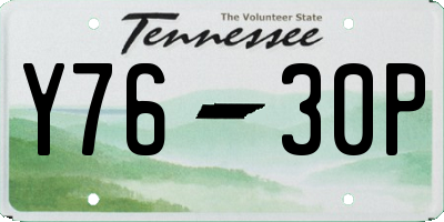 TN license plate Y7630P