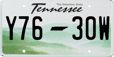 TN license plate Y7630W