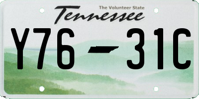 TN license plate Y7631C