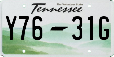 TN license plate Y7631G