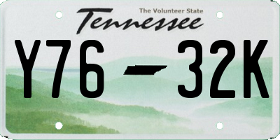 TN license plate Y7632K