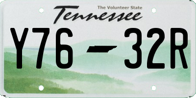 TN license plate Y7632R