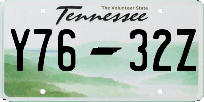 TN license plate Y7632Z