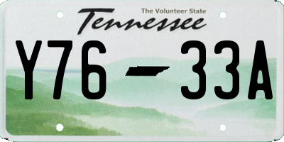TN license plate Y7633A
