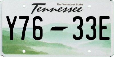 TN license plate Y7633E
