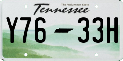 TN license plate Y7633H