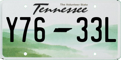 TN license plate Y7633L