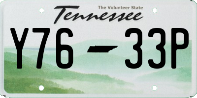 TN license plate Y7633P