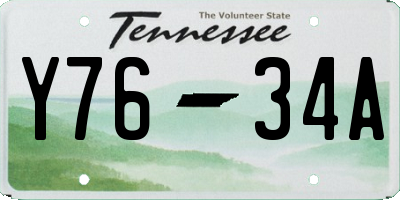 TN license plate Y7634A