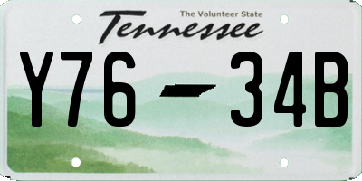 TN license plate Y7634B