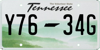TN license plate Y7634G