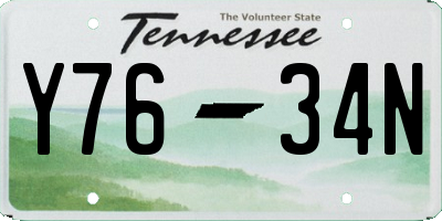 TN license plate Y7634N