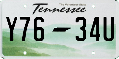 TN license plate Y7634U