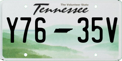TN license plate Y7635V