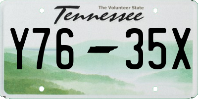 TN license plate Y7635X