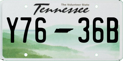 TN license plate Y7636B