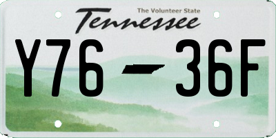 TN license plate Y7636F
