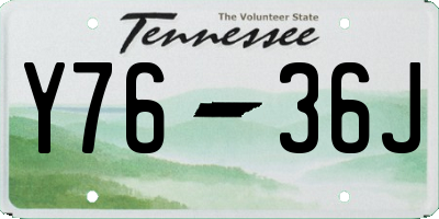 TN license plate Y7636J