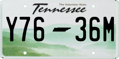 TN license plate Y7636M
