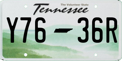 TN license plate Y7636R