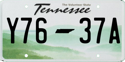 TN license plate Y7637A