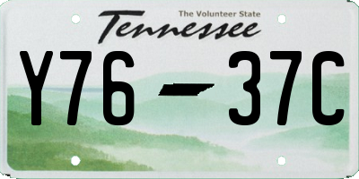 TN license plate Y7637C